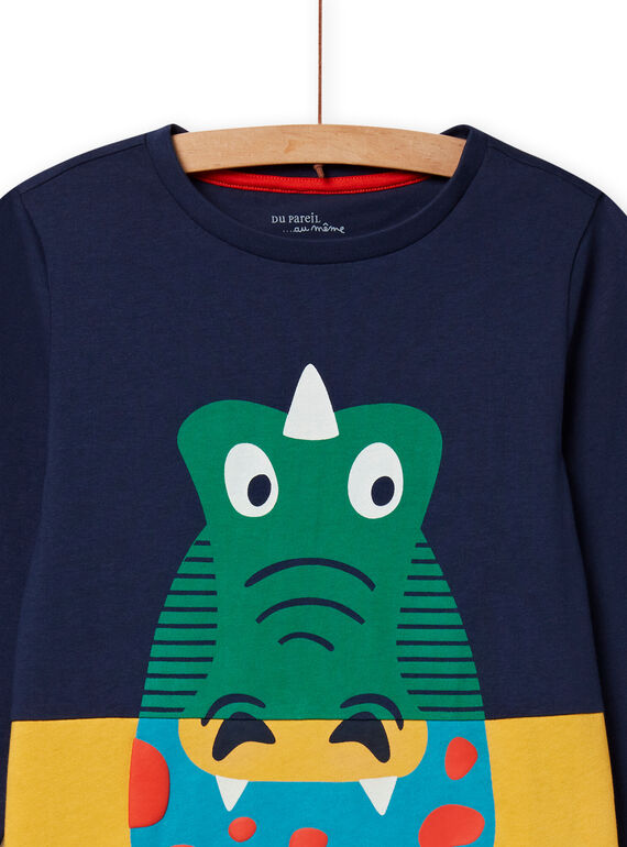 Midnight blue and green pajamas child boy NEGOPYJCRO / 22SH12G6PYJ705