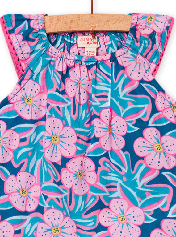 Baby girl petrol blue T-shirt and shorts NIFICENS / 22SG09U1ENS215