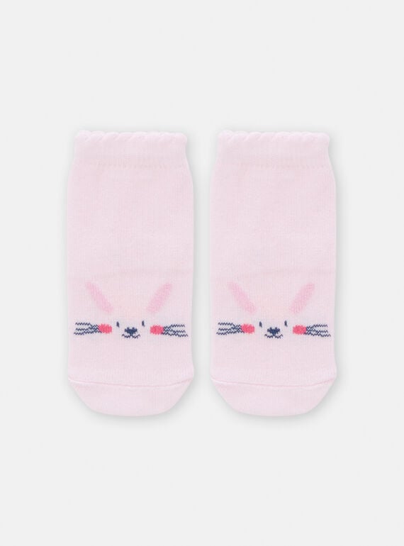 Baby girl petal pink socks with rabbit design TYIJOSOQ5 / 24SI0982SOQ309