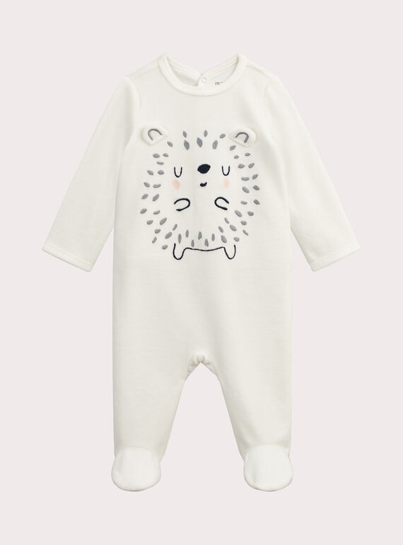 Hedgehog animation velvet romper for baby girl VEFIGREHER / 24WH1375GRE001