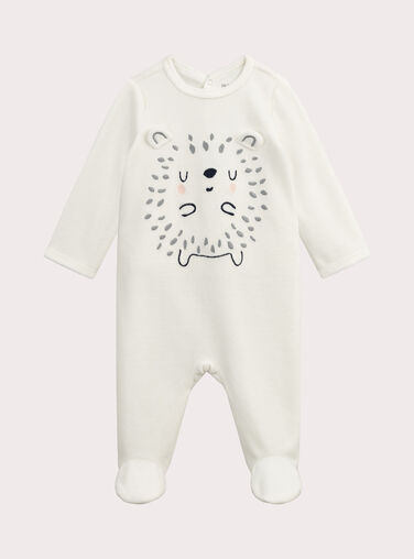 Hedgehog animation velvet romper for baby girl Hedgehog animation velvet romper for baby girl VEFIGREHER / 24WH1375GRE001