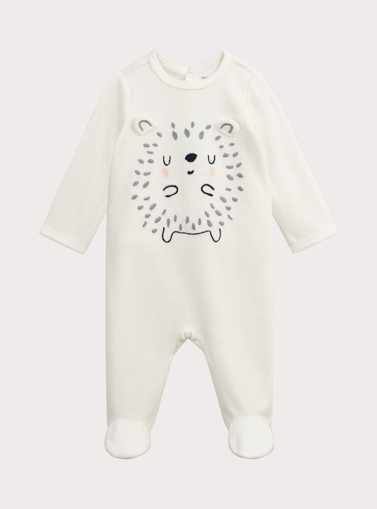 Hedgehog animation velvet romper for baby girl Hedgehog animation velvet romper for baby girl VEFIGREHER / 24WH1375GRE001