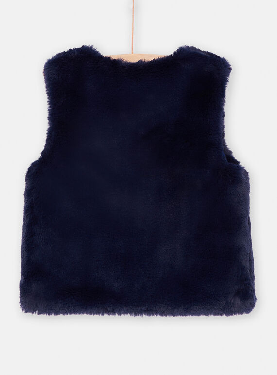 Girl's reversible midnight blue cardigan SAFORCAR1 / 23W901K1CARC205