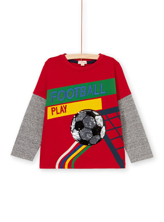 Red and green t-shirt for boys LOHATEE / 21S902X1TML050