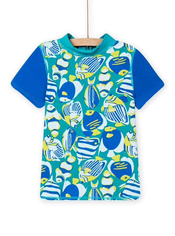 Child boy blue anti-UV T-shirt NYOMERUVTIPOI / 22SI02L1TUVC242
