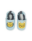 Baby boy's blue lion and lioness slippers NUCHOSLION / 22KK3822D3SC201