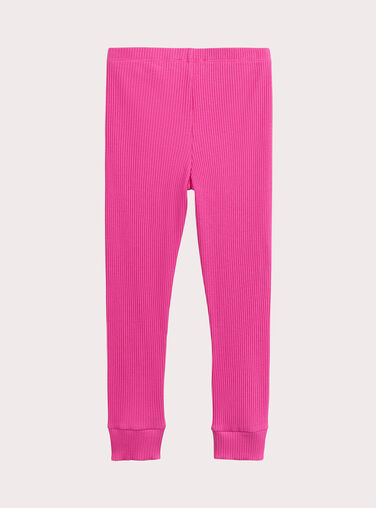 Pink ribbed leggings for girls  VYAJOLEG6 / 24WI01G3CAL030