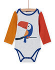 Baby boy's multicolored toucan bodysuit MEGABODTOU / 21WH14C3BDLJ920
