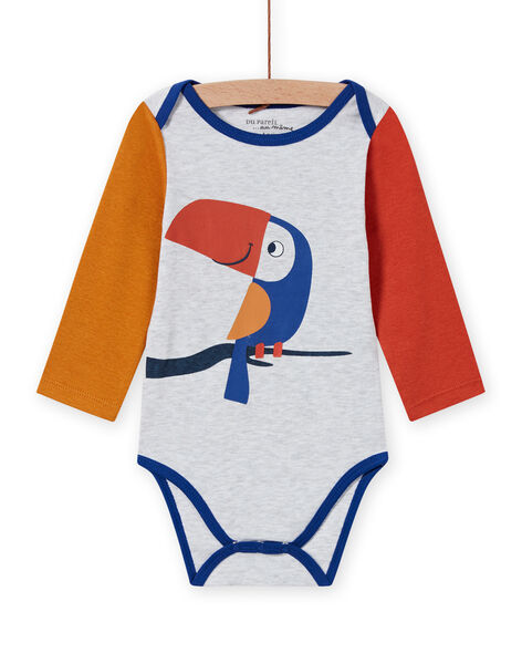 Baby boy's multicolored toucan bodysuit MEGABODTOU / 21WH14C3BDLJ920