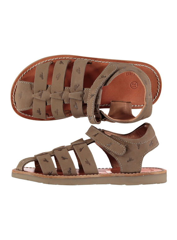 Boys' smart leather sandals FGSANDINO2 / 19SK36C2D0E803