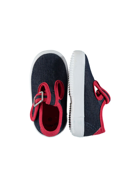 Baby boys' canvas T-bar shoes FBGSALJEAN / 19SK38C1D17C218