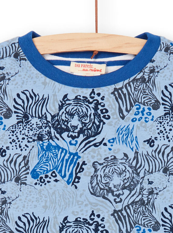 Reversible blue and white T-shirt - Child Boy LOBLETEE1 / 21S902J1TMLC208