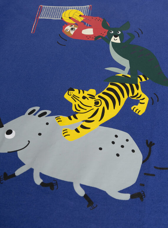 Blue electric animal animation T-shirt for boys  VOROTEE4 / 24W902P3TML217