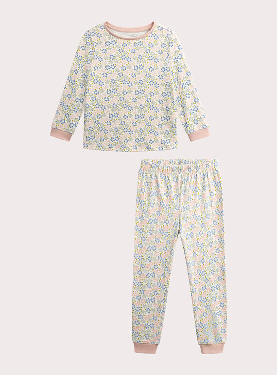 Floral print pajamas for girls  VEFAPYJFLO / 24WH1175PYJ001