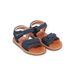 Navy blue leather sandals