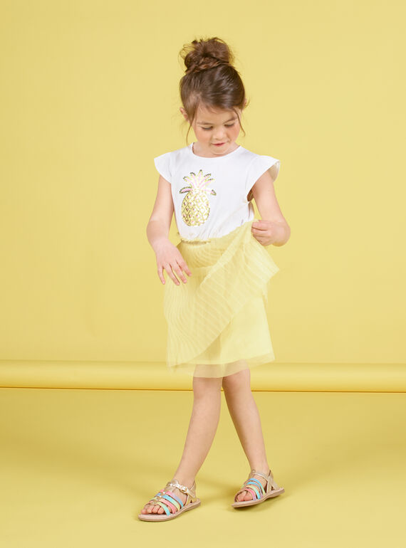 White and yellow dress child girl LAJAUROB5 / 21S901O5ROB000