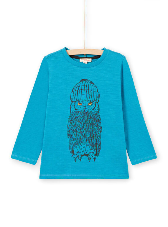 Baby Boy Turquoise Owl Long Sleeve T-Shirt MOJOTEE5 / 21W902N1TMLC211