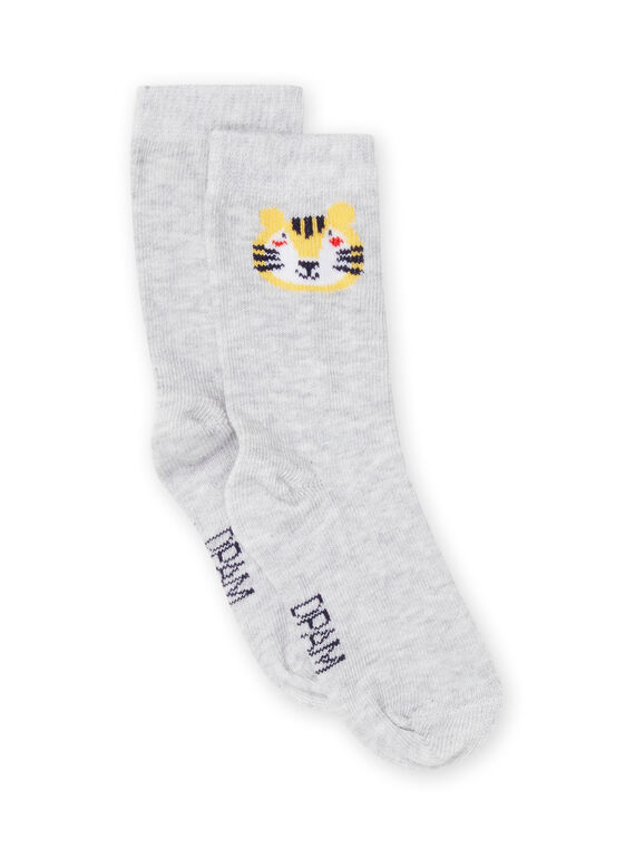 Layette socks grey with tiger print RYUJOCHO4 / 23SI1075SOQ943