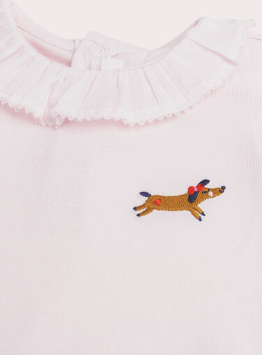 Baby girls' soft pink T-shirt WIKABRA1 / 25SG0934BRA307