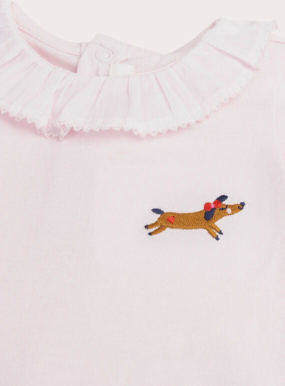 Baby girls' soft pink T-shirt WIKABRA1 / 25SG0934BRA307