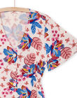 Powder pink long dress with exotic print RAMUMROB1 / 23S993G2ROBD327