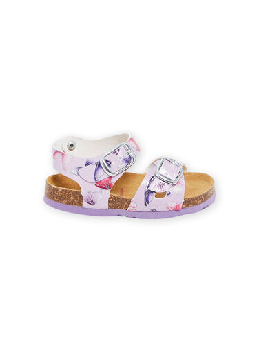 Purple leather sandals with butterfly print RINUPAPIL / 23KK3761SLB328