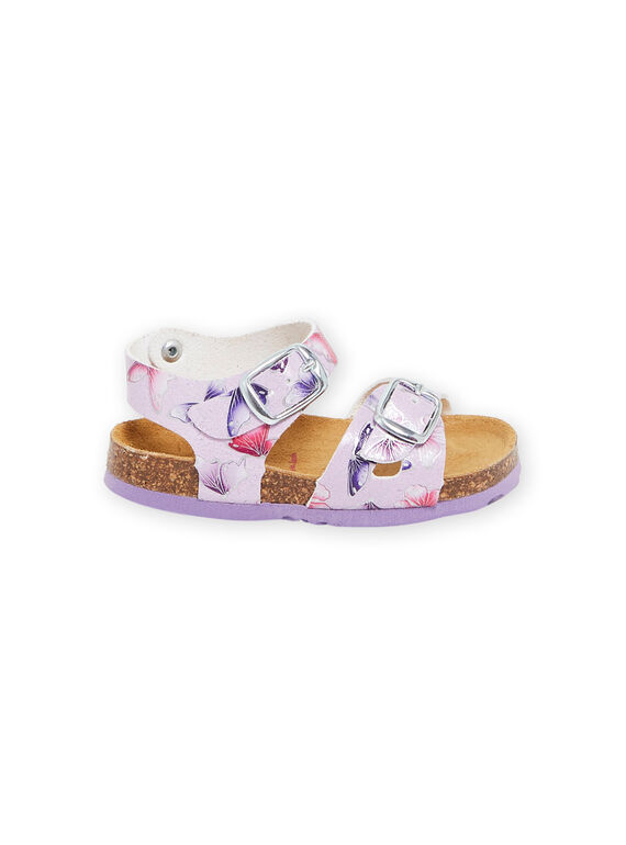 Purple leather sandals with butterfly print RINUPAPIL / 23KK3761SLB328