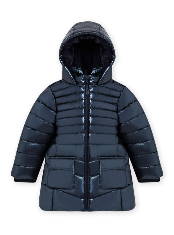 Child girl metallic blue down jacket MALONDOUN2 / 21W90162D3E070