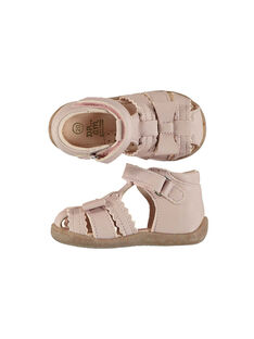 Baby girls' smart leather sandals FBFSANDHER / 19SK37K1D0E030