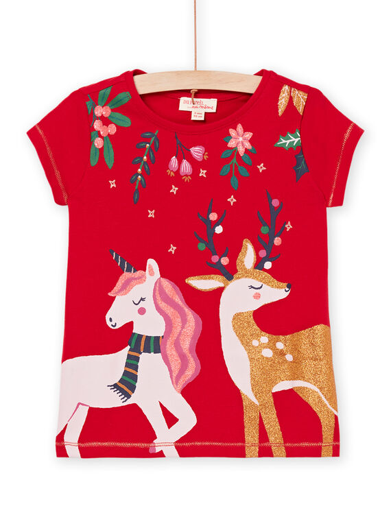 Unicorn and reindeer animation t-shirt PANOSOUPEX / 22W901V1TMCF529