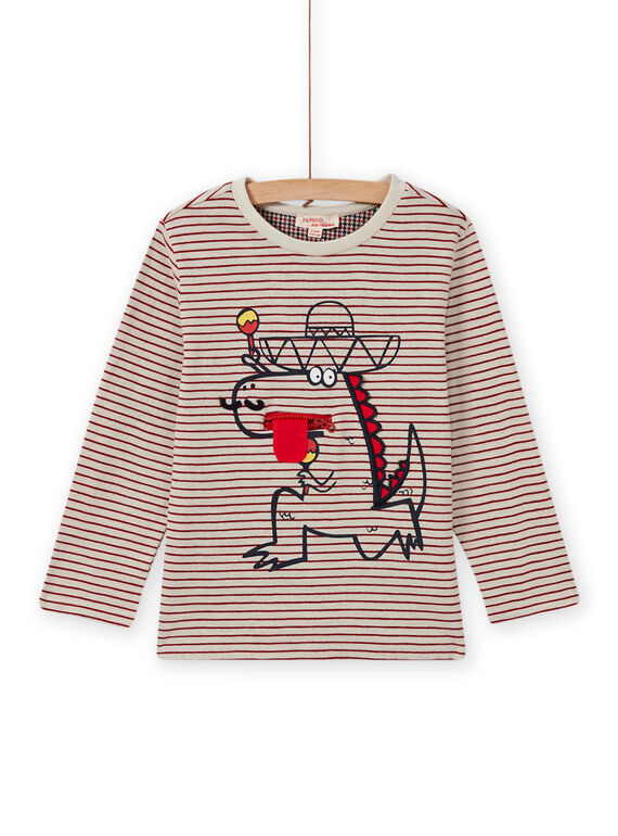 Long sleeve striped t-shirt child boy MOFUNTEE4 / 21W902M1TML810