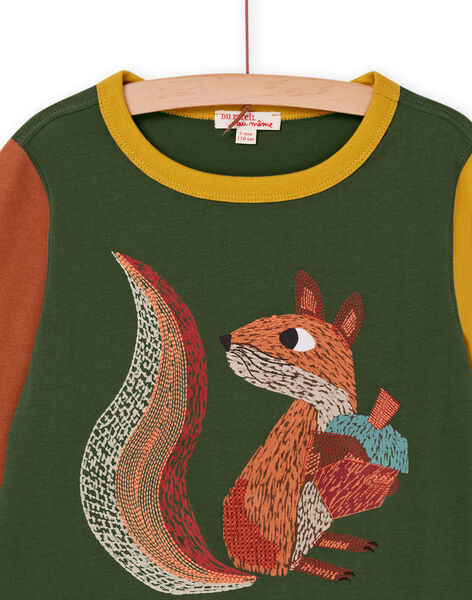 Two-tone long sleeve t-shirt with squirrel design PORHUTEE2 / 22W902Q2TML609