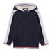 Blue and grey hooded jogging jacket