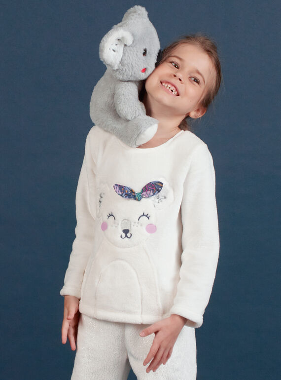Girl's soft boa pajama set with koala pattern MEFAPYJKOA / 21WH1199PYJ001