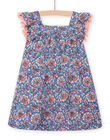 Baby girl blue capri dress with floral print NISANROB1 / 22SG09S2ROBC221