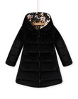 Reversible velvet parka with flowery print child girl MAHIPARKA / 21W90165PARJ905