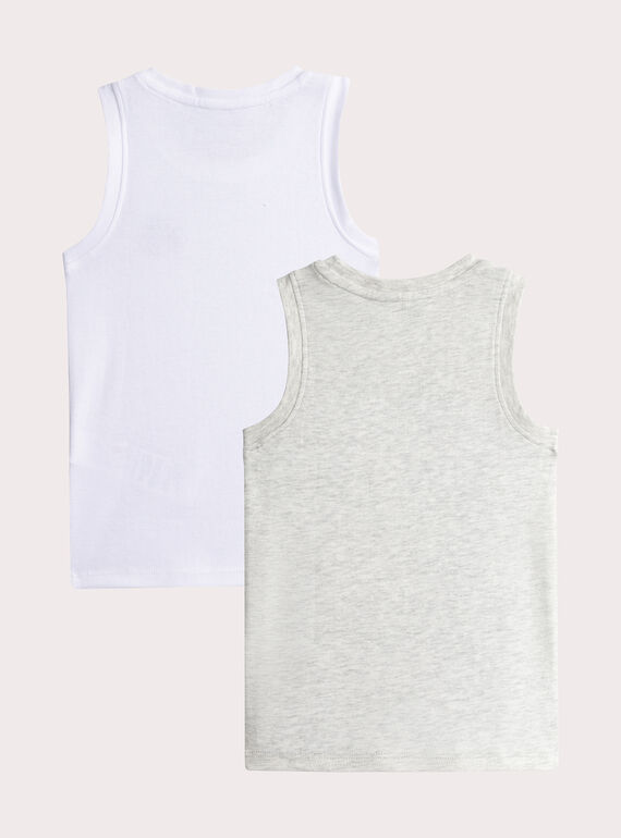 Set of 2 tractor-patterned tank tops for boys  VEGODELTRA / 24WH1281HLI000