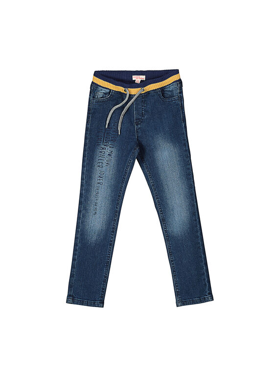 Boys' elasticated waist jeans FOLIJEAN / 19S90221JEA704