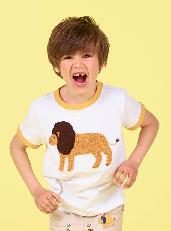 White and orange T-shirt - Child boy LOJAUTI / 21S902O1TMC000