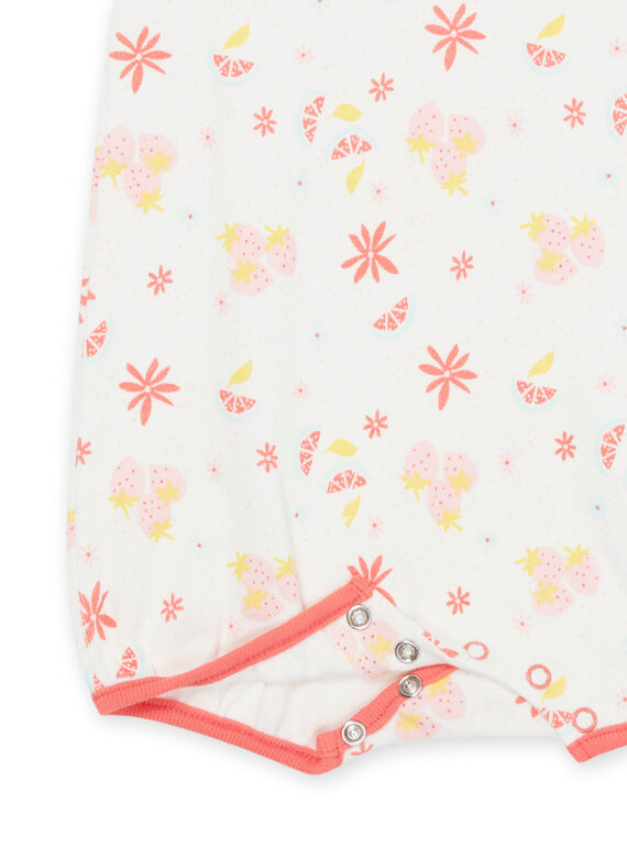Ecru romper with flower print REFIGREFRU / 23SH13H5GRE001
