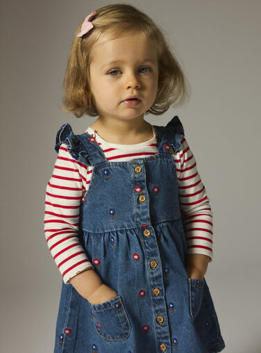 Baby girls' reversible ecru T-shirt Baby girls' reversible ecru T-shirt WIKATEE / 25SG0931TMLA001