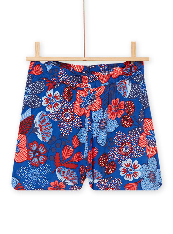 Child girl blue floral shorts NASANSHORT2 / 22S901S2SHO707