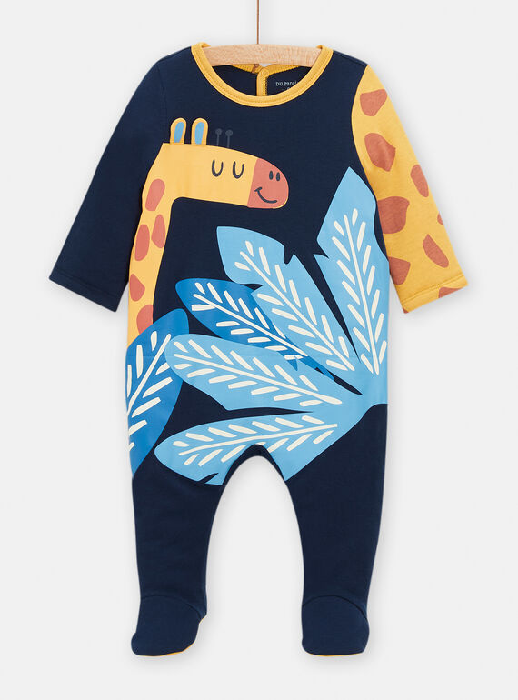 Baby boy dark blue romper with giraffe motif TEGAGREGIR / 24SH1446GRE705