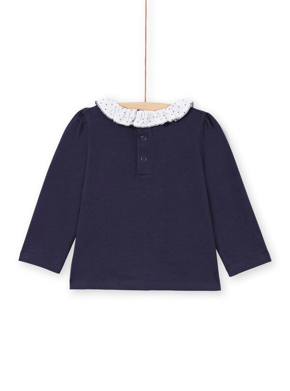 Baby girl navy blue and white T-shirt MIJOBRA3 / 21WG0913BRA070