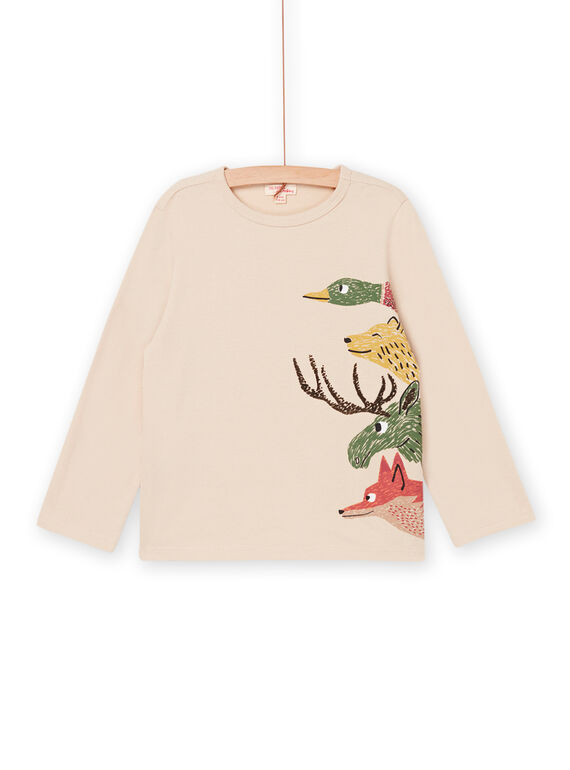 Long sleeve t-shirt with forest animals prints PORHUTEE4 / 22W902Q1TMLA016