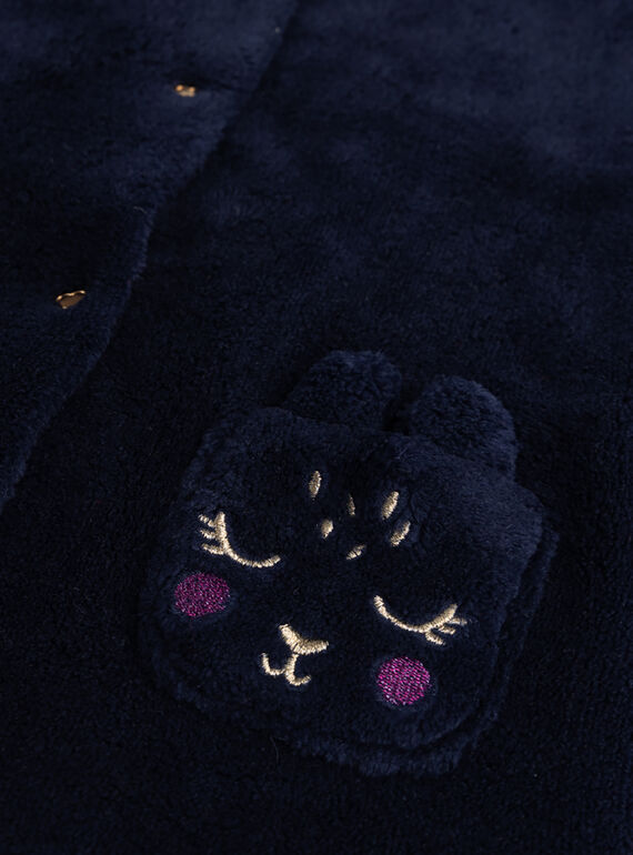 Reversible dark blue cardigan for baby girl  VIKOCAR3 / 24WG0933CARC205