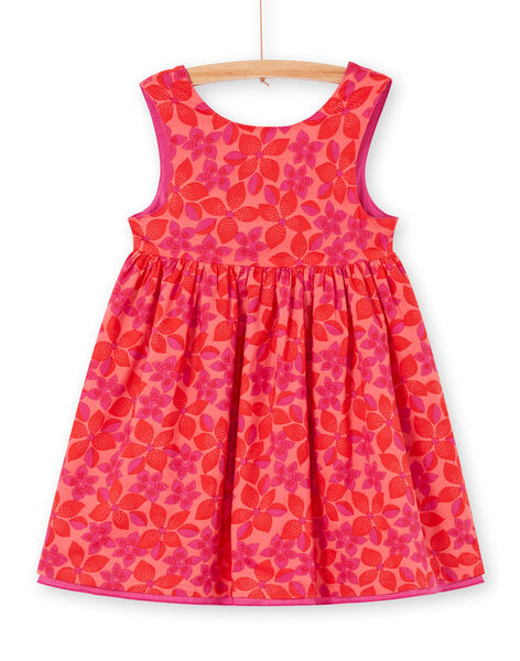 Reversible red and pink floral print dress LAVIROB2 / 21S901U3ROB419