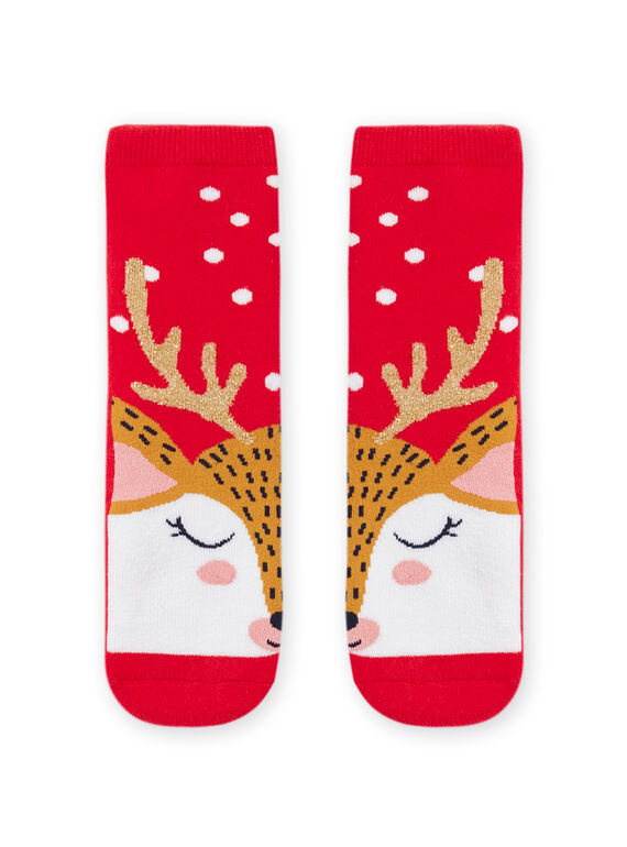 Child girl reindeer and glow-in-the-dark stars socks MYANOCHODER / 21WI01Q2SOQ050