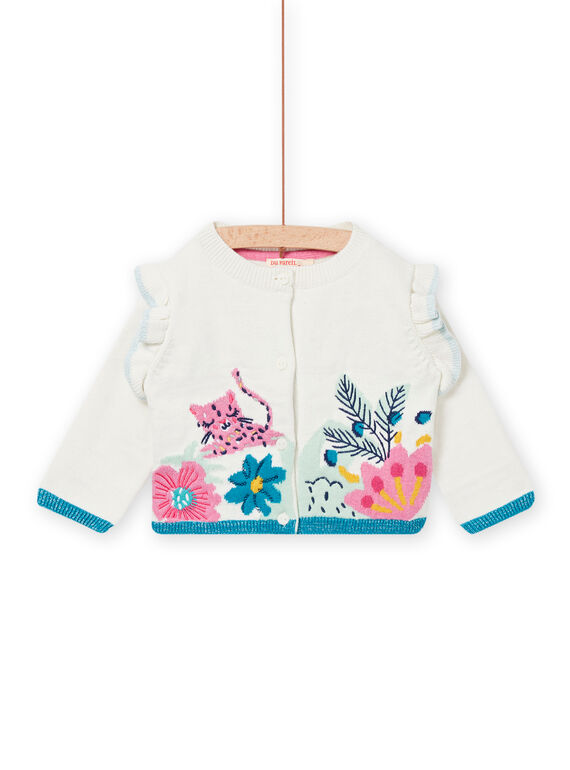 Baby Girl Ecru Cardigan NIGACAR / 22SG09O1CAR001