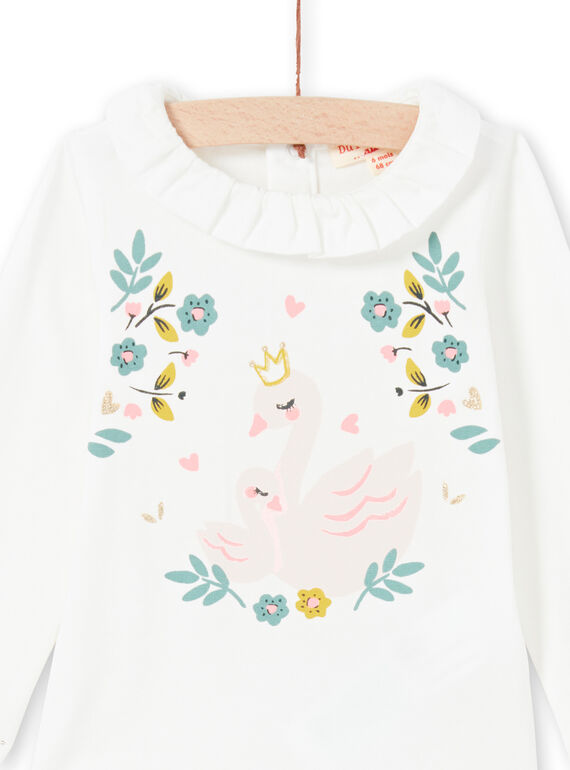 Baby girl's ecru bodysuit MIKABOD / 21WG09I1BOD001